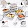 Cykorxicc 10 PC Square 304 Stainless Steel Food Containers with Lids Airtight Bento Lunch Box Metal Meal Prep Food Containers Reusable Stackable  Nestable OvenDishwsherFreezer Safe