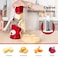 X Home Rotary Cheese Grater Kitchen Mandoline Vegetables Slicer Cheese Shredder with Rubber Suction Base 3 Stainless Drum Blades Included Easy to Use and Clean Red
