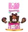 AICHENGZI Baby Girl Cake Topper Pink Cake Decorations Baby Shower Theme Party Supplies 5pcs Girls