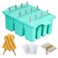popsicle molds Silicone ice pop mold Food Grade cakesicles mold for ice cream 50 popsicle sticks 50 popsicle bag Blue 12 Cavities