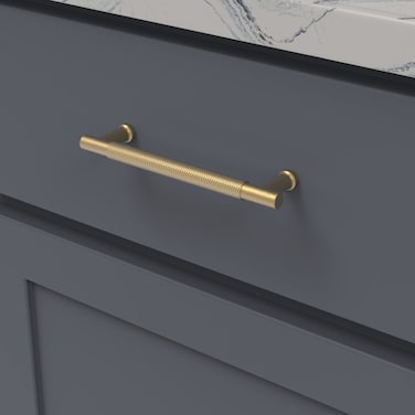BelwithKeeler Verge Collection Pull 5116 Inch 128mm Center to Center Brushed Golden Brass Finish