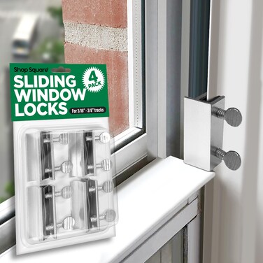 Shop Square Window Locks 4 Pack Aluminum Thumb Turn Window Lock Secure Sliding Windows  Doors NoDrill Install Child Proof Indoor Outdoor Requires 2836mm Clearance