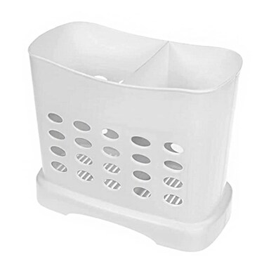 KOREAC_ Kitchen Storage Chopsticks Holder Basket for Dishwashers L63 X H53 X W3 Plastic Drain RackCapacity 2 Divided Compartments