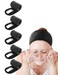 EUICAE Spa Headband 5Pack Black Sweat Head Towel Wraps  Nonslip Stretchable Washable for Makeup Face Wash Facial Treatment Sports