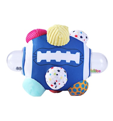 The Season Toys Football Bumpy Ball for Baby Cognitive Developmental Baby Boys  Girls  Newborn to 36 Months Sensory Football Rattle Toy Blue