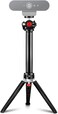 Webcam Tripod Stand 3 Levels Extendable Desktop Web Camera Mount with Phone HolderBall Head Lightweight Portable Vlog Travel Selfie Stick Handle Grip for Logitech Webcam C922 C920 BRIO Ring Light