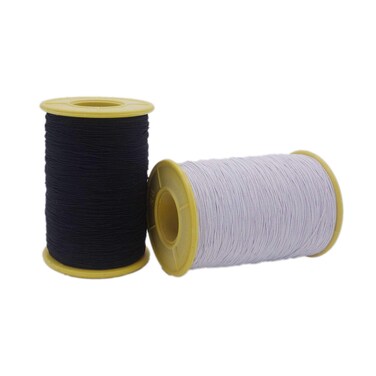 2 Roll 05mm Thickness White and Black Elastic Thread437 Yard