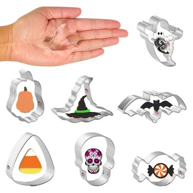 Foose Cookie Cutters Mini Halloween Cookie Cutter 7 Piece Set Ghost 15 in Tin Plated Steel USA