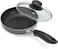 Bene Casa  Black Nonstick Aluminum Frying Pan with Glass Lid 6  Dishwasher Safe for Easy Cleaning