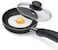 Bene Casa  Black Nonstick Aluminum Frying Pan with Glass Lid 6  Dishwasher Safe for Easy Cleaning