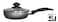 Bene Casa  Black Nonstick Aluminum Frying Pan with Glass Lid 6  Dishwasher Safe for Easy Cleaning