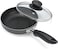 Bene Casa  Black Nonstick Aluminum Frying Pan with Glass Lid 6  Dishwasher Safe for Easy Cleaning
