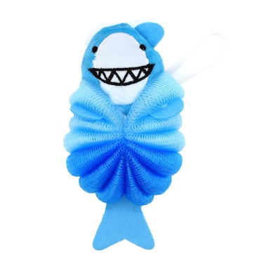 Cute Shark Kids Bath Loofahs Balls for Baby Girls Boys Mesh Shower Ball Pouf Exfoliating Bath Sponge Body Cleaner Bath Accessories Blue Shark