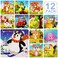 12Pack Wooden Jigsaw Puzzles for Kids Age 36 Year Old Animals Preschool Puzzles for Toddler Children Learning Educational Puzzle Toys for Boys and Girls