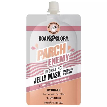 Soap  Glory Parch Enemy Hydrating Jelly Face Mask  Vitamin B5  Hyaluronic Acid Skin Plumping Face Mask  Long Lasting Hydration Jelly Mask for Normal  Dry Skin 50ml