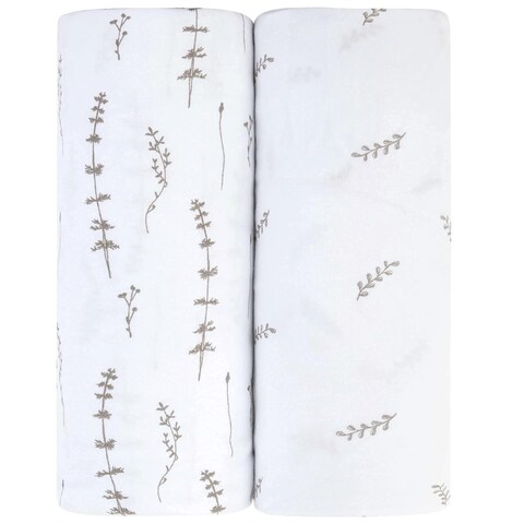 Changing Pad Cover 2 Pack  Baby Changing Pad Cover with 100 Jersey Cotton  Changing Pad Covers for Girls and Boys Newborn Essentials Forest Grey Leaf  Floral