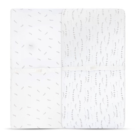 Changing Pad Cover 2 Pack  Baby Changing Pad Cover with 100 Jersey Cotton  Changing Pad Covers for Girls and Boys Newborn Essentials Forest Grey Leaf  Floral