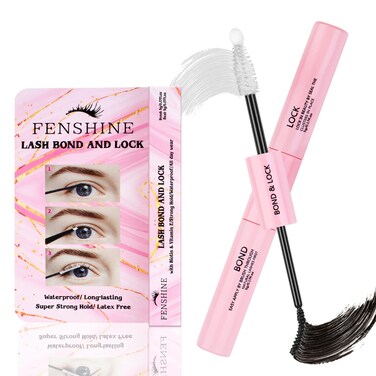 Fenshine Lash Bond and Seal Cluster Eyelash Glue Individual Cluster DIY Eyelash Extensions Super Strong Hold Cluster Lash Adhesive Waterproof Latex Free Mascara Wand Glue