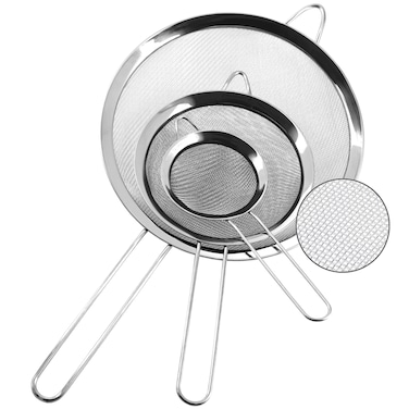 Anaeat Fine Mesh Strainers  Premium Stainless Steel Colander Sieve Sifters with Durable Mesh and Sturdy Handle Excellent for Sifting Dry ingredients Flour Pastas Rice Tea 31555787