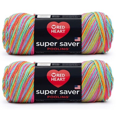 Red Heart Yarn Super Saver Pooling 2Pack Papaya