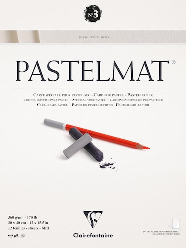 Clairefontaine 96029C Pastelmat White glued 30x40cm 30 x 40 cm