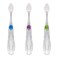 RADIUS Tour Travel Brush  Case with Replaceable Brush Head ADA Accepted Toothbrush Improve Gum Health  Purple Orange Red  Pack of 3