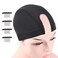 Nunify 2Pcs Large Size U Part Wig Cap For Making Wigs Glueless Spandex Dome Untra Strech Wig Cap Mesh Dome Cap Black Swimming Cap