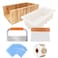 Soap Cutting Tool Large Size Wooden Soap Loaf Cutter Mold and Soap Cutter Set  1 pc 12 L Rectangle Silicone Mold  1 pc Straight Cutter  1 pc Wavy Cutter
