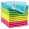 HOMEXCEL Microfiber Cleaning Cloth12 Pack Cleaning RagCleaning Towels with 4 Color Assorted115X115GreenBlueYellowPink