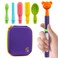 Special Supplies Buzz Buddy Oral Stimulation kit with 6 Soft Textured Interchangeable Heads Calm Sensory Needs Support Speech and Stimulate Self Feeding Gentle Vibrations Purple