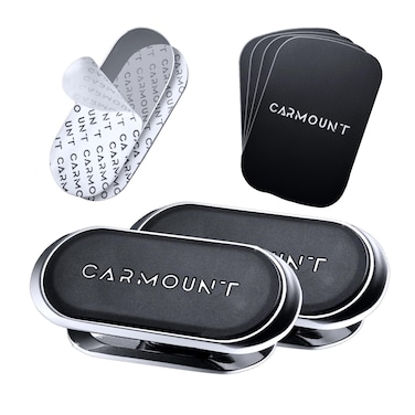 CARMOUNT 2 Pack Magnetic Phone Holder for Car  Minimal Dashboard Mount F1  Ultra Strong 8X N52 Magnets  360 Degree Rotation  30 Degree Tilt  Universal Smartphone Dash Mount for All Cell Phones