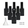 Agidea Empty Nail Polish Bottles with Brush 15ML Empty Gel Polish Bottles Black Opaque Square Glass Refillable Fingernail Polish Bottles UV Safe with Mixing Balls  Funnels Pack of 6