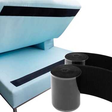 ECOHomes Heavy Duty Strips for Couch Cushions 4 Inch x 65 FT Keep Sofa Cushions from Sliding  Adhesive Hook And Loop Tape Roll To Prevent Sliding Couch Cushion Outdoor Non Slip Furniture Grip Black