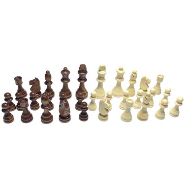 NUOBESTY Wooden Chess PiecesStaunton Chess Pieces32 Pieces25 InchPieces Only No Board