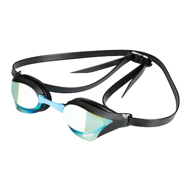 ARENA Unisex Cobra Core Swipe AntiFog Racing Swim Goggles for Men and Women Polycarbonate Mirror Lens AquaBlack