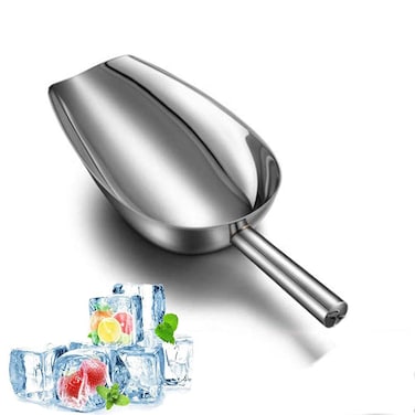 NINGVIHE Ice Scoop12OZ Ice Scoop For MultiPurpose UseStainless Steel Metal Food Scoop Kitchen Restaurant Bar Party Wedding Ice Machine Heavy Duty Scoops for Household PurposesSilverB