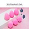 AOA STUDIO Collection MiNi Makeup Sponge Set Blender Latex Free and Highdefinition of 6 For Powder Cream Liquid Super Soft Wonder Beauty Cosmetic 3 Tear Drop  Beveled Shape Pink