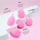 AOA STUDIO Collection MiNi Makeup Sponge Set Blender Latex Free and Highdefinition of 6 For Powder Cream Liquid Super Soft Wonder Beauty Cosmetic 3 Tear Drop  Beveled Shape Pink