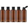 LISAPACK 34Oz Travel Bottles with Flip Cap 5 Pcs Empty Dispenser Container for Travel Size Cosmetics 100ml Brown