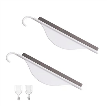 Oraony 2Pcs Mini Squeegee with Hanging Hook Bathroom Shower Mirror Squeegee for Tiles Silicone Small Kitchen Countertop Sink Squeegee Water Wiper Scrape Cleaner Tool with 2Hooks
