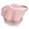 Molain Silicone Rubber Dog Cat Grooming Massage Brush  Hair Fur Cleaning with Soft Shampoo Dispenser Pink Paw Shape