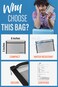 Fireproof Document Bag Envelope Size 8 x 5 2000F  Grey Fireproof Cash Bags with Zipper Small Water and Fire Resistant Money Bag for Cash Storage Fireproof Bags for Cash Fire Proof
