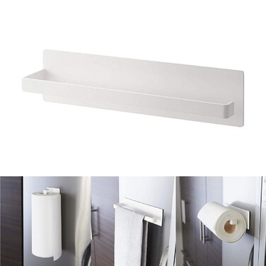 Magnetic Towel Bar Kitchen Towel Rack Magnetic Paper Towel Holder for Refrigerator Multifunctional Paper Roll Rack Cabinet Towel Bar for Bathroom Toilet Drill Free  White