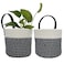 SOQKEEN Cotton Rope Hanging Baskets for Organizing 2 Pcs Round Small Wall Basket with Handles Woven Organizer Storage Basket for Kitchen Bedroom Living Room Office6x6 Black  White