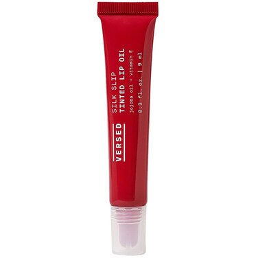 Versed Silk Slip Tinted Lip Oil Ruby  Sheer Red Lip Tint  LongLasting Moisturizing Makeup with Jojoba  Vitamin E  Helps Smooth  Hydrate Chapped Lips  Vegan Lip Care 03 oz
