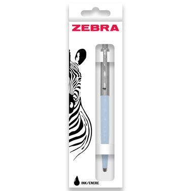 Zebra Pen 901 Retractable Ballpoint Pen  Medium Point 10mm Nib  Black Ink  Pastel Light Blue Barrel