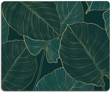 Computer Mouse Pads with Tropical Leaves Design Square Waterproof NonSlip Rubber Base Mouse Mat for Office Laptop