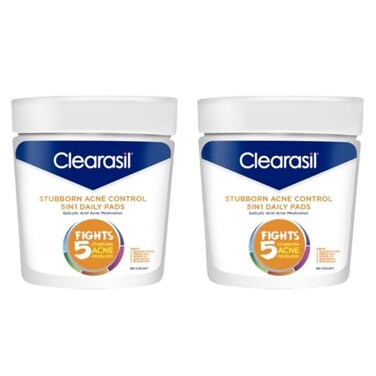 Clearasil Ultra 5 in 1 Acne Face Wash Pads 90 Count Pack of 2