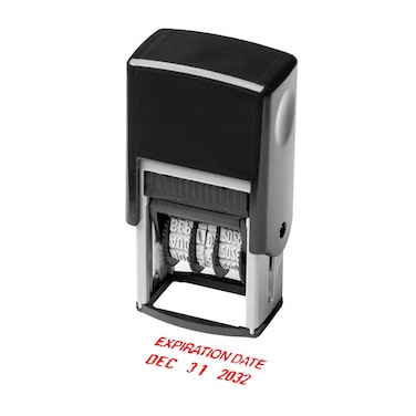 Self Inking Rubber Stamp Phrase with Date Stamp Refillable Office Supply Business Stamps Expiration Date