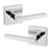 Kwikset Halifax Interior Passage Door Handle Lever For Closet and Hallway Doors Reversible NonLocking Handle Lever Polished Chrome Square Rose